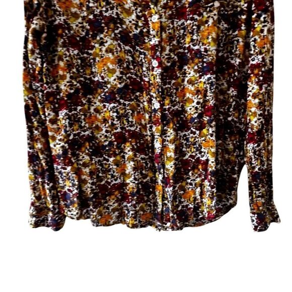 Kut From The Kloth Floral Blouse Button Front Long Sleeves SZ M #2399 - Picture 5 of 13